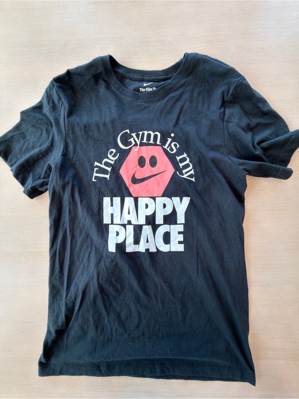 Nike Black Short-Sleeve 'The Gym Is My Happy Place' Graphic Tee - Small